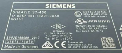 NEW SIEMENS 6ES7461-1BA01-0AA0 INTERFACE MODULE 6ES7 461-1BA01-0AA0