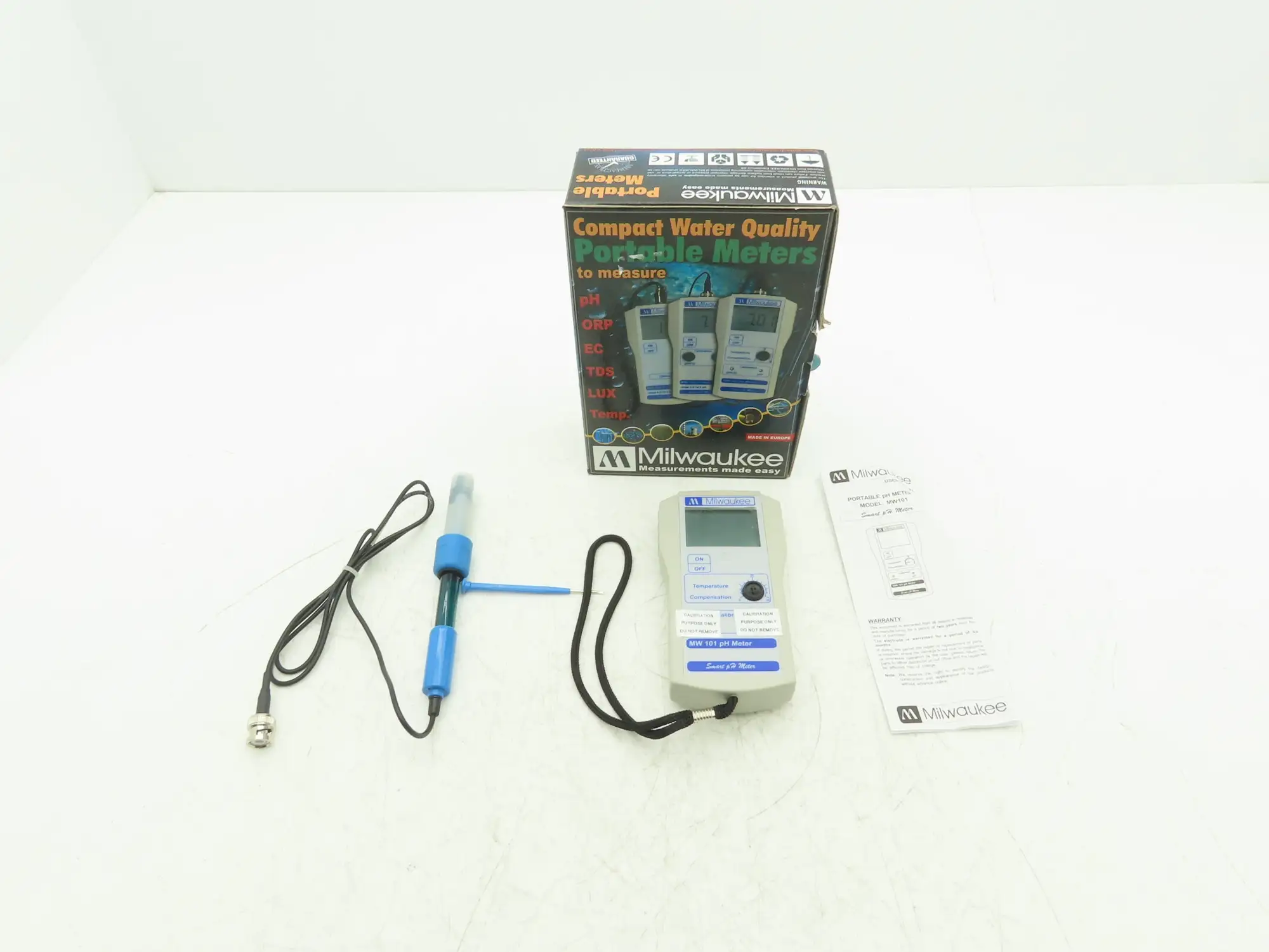 Milwaukee Instruments MW 101 Portable pH Water Meter Tester w/Probe