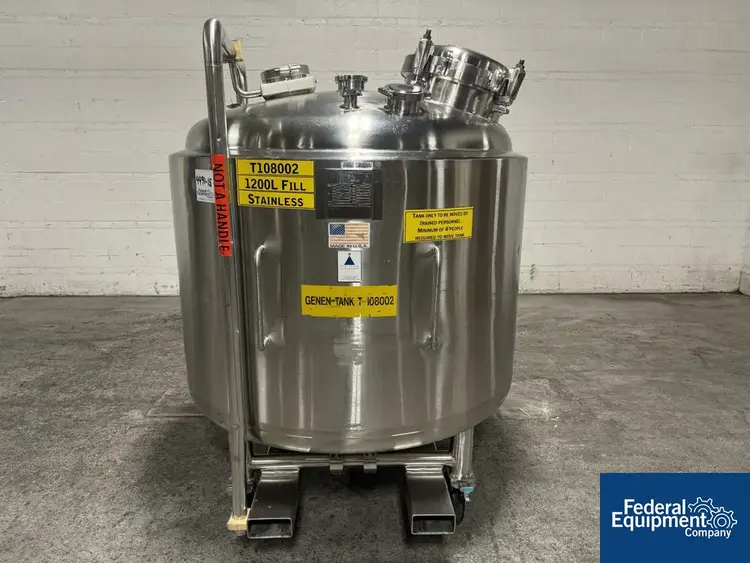Used Precision 1,200 Liter Precision Stainless Reactor, 316L S/S, 45/100# Reactors Ohio US | Federal Equipment Company #127307