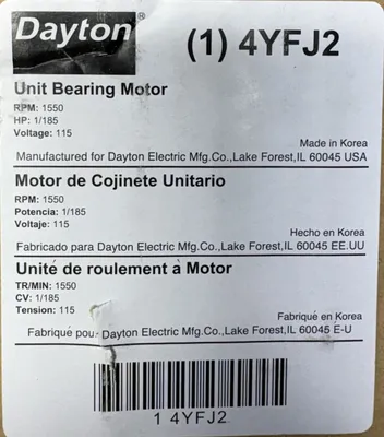 DAYTON 4YFJ2 Motors | ESS Industrial Equipment Sales (3)