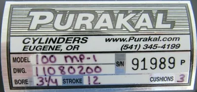 NEW PURAKAL 100 MP-1 CYLINDER 3-1/4"x12" 100MP1