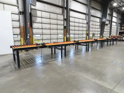 55"x 48' 4" Chain Drive Live Roller Conveyor 48"BF 1.9" Urethane Roller 460V 3PH