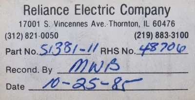 USED RELIANCE ELECTRIC 51381-11 PC BOARD 5138111