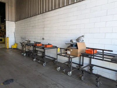 (6) Assorted Material Carts (Contents Excluded)
