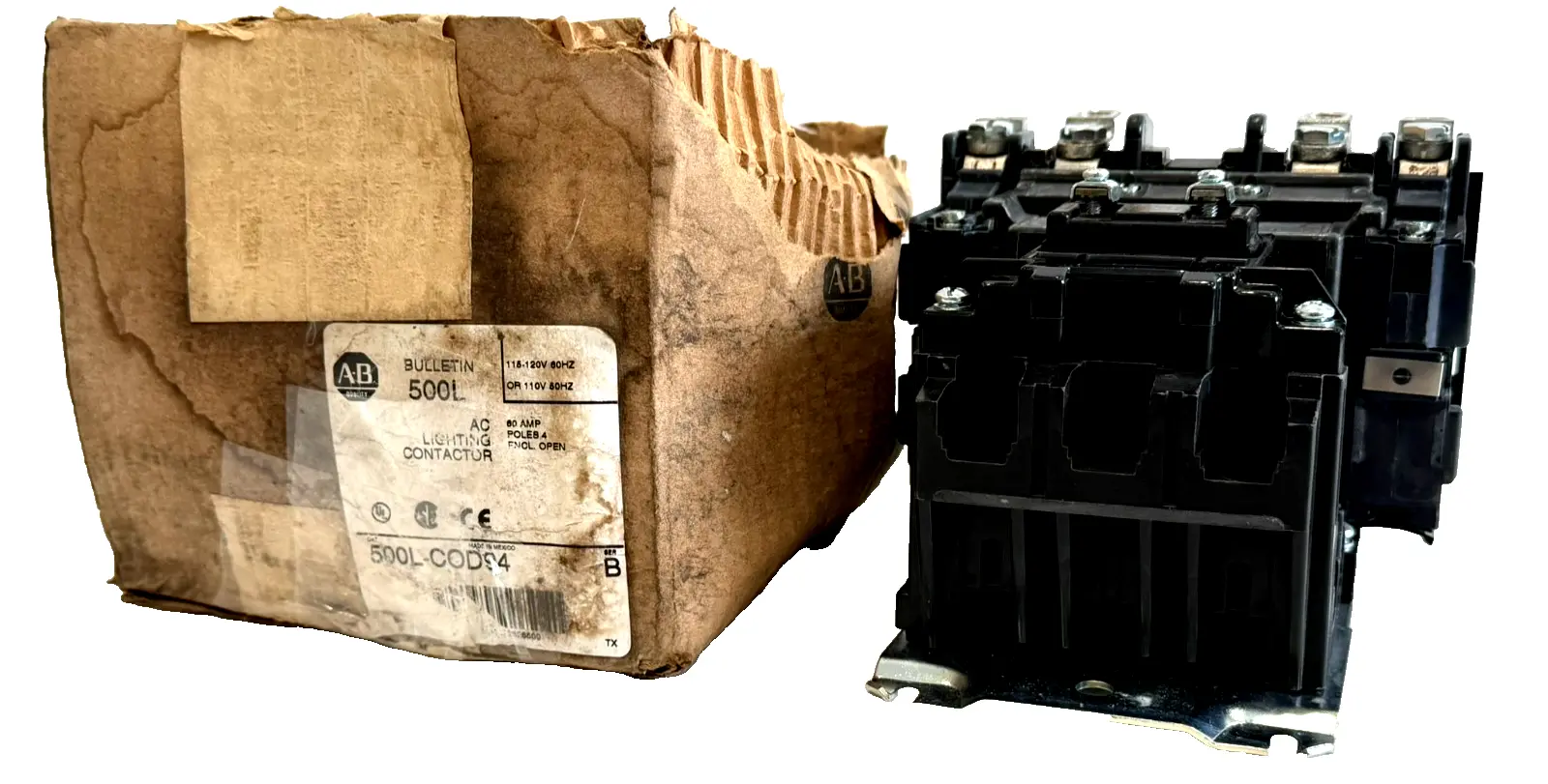 ALLEN BRADLEY 500L-COD94 CONTACTOR SER. B 500LCOD94 NEW, SURPLUS