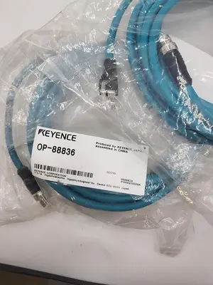 New | in-Stock KEYENCE KEYENCE OP-88836 ETHERNET CONNECTION CABLE *NEW IN BAG** Cable & Wire | ND Industrial Surplus #1216450