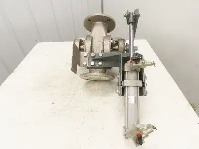 Sanko DD80A 2-Way Pneumatic Conveying Diverter Valve 3" Flanged Stainless