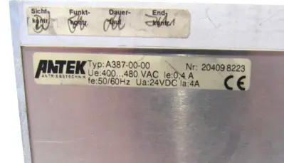 USED ANTEK A387-00-00 POWER SUPPLY 480VAC 50/60HZ A3870000