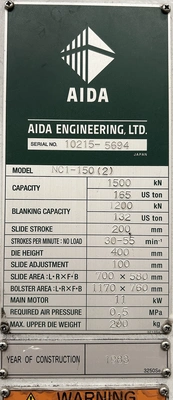 USED 1983 AIDA PRESSES AIDA NC1-150(2) PRESS