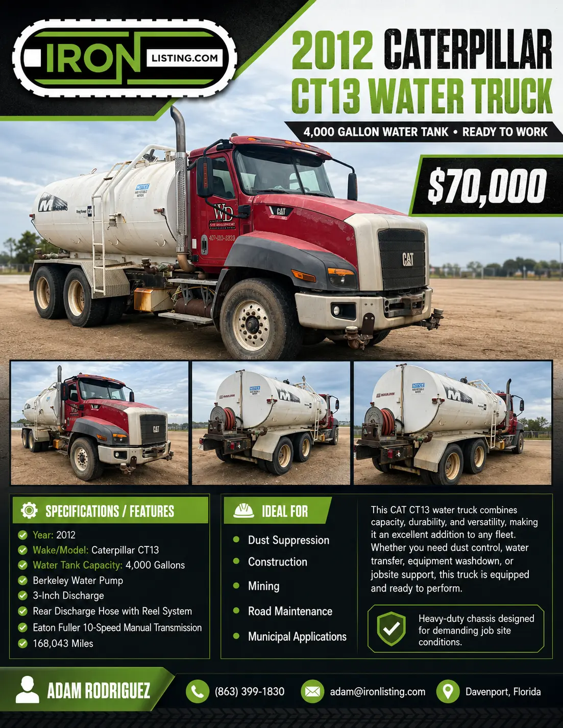 Used 2012 CATERPILLAR CT13 Box trucks Florida US | Iron Listing #1269790