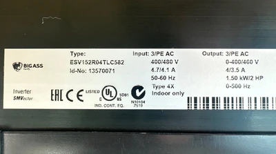 USED Big Ass Fans ESV152R04TLC582