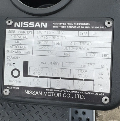 USED 2005 NISSAN MCP1F2A25LV
