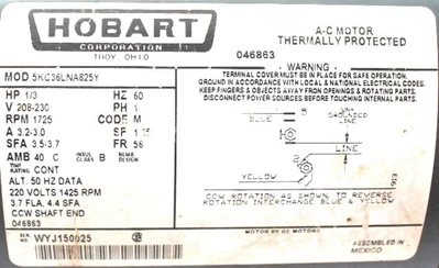 USED HOBART 5KC36LNA825Y