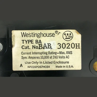 Westinghouse 3 Pole 20 Amp Bolt-On Breaker