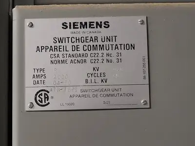 6000/9000 kVA Transformer, 3-Ph, 13800V HV, 600Y/347V LV w/ Switchgear Unit