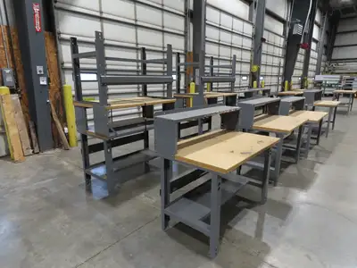 Uline H-1128  48"x 30" Industrial Packing Table Work Bench Composite Wood Top
