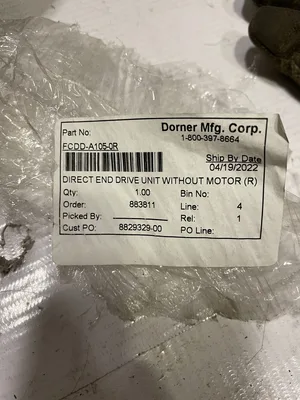 Dorner FCDD-A105-0S-SF FC 20mm Table-Top Conveyor Chain Direct Drive Unit