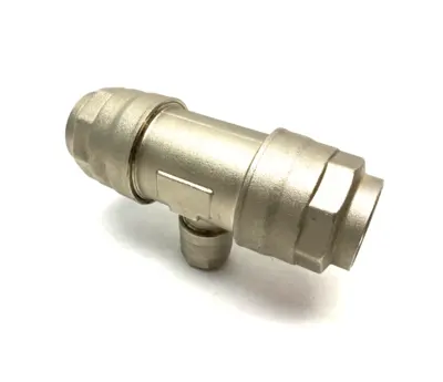 USED CHAMPION INFINITY QUICK-LOCK ALUMINUM OUTLET TEE UNION FITTING 40MM X 20MM