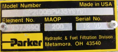 NEW PARKER 1LP210QBPM35Y9Y91 HYDRAULIC FILTER