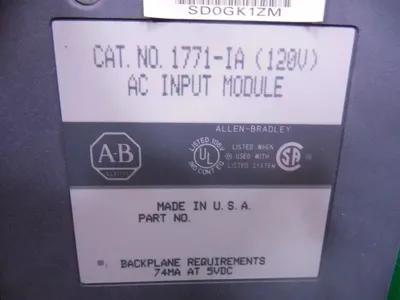 Allen Bradley 1771-IA 120V AC Input Module w/o Terminal Block Used
