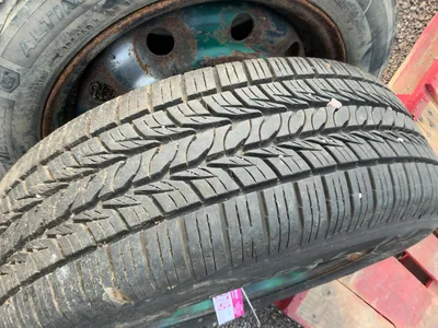 Lot of (1) General Size 205/65R15 Tire on Steel 5-lug Wheel, (1) General 185/60R15 Tire on Steel 5-l...