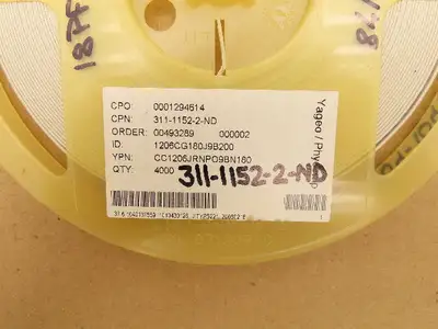 Yageo CC1206JRNPO9BN180 Ceramic Capacitor 18PF 50V Reel Lot of 3000