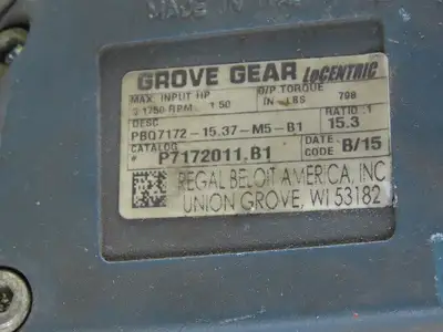 Grove Gear P7172011.B1 Inline Gear Motor 1/3Hp 460V 3ph 15.3: Ratio 3/4" Shaft
