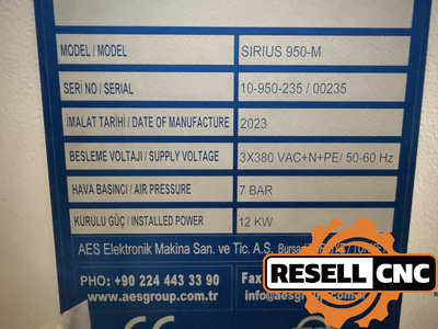 Used 2023 AES Sirius 950-M CNC Routers Florida US | Resell CNC #1547811