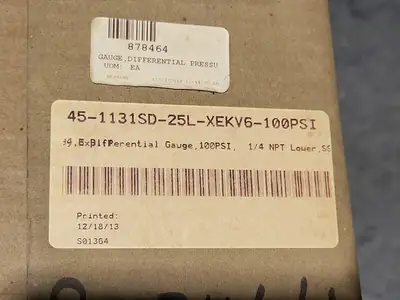 New | in-Stock ASHCROFT 45-1131SD-25L-XEKV6-100PSI Parts (Hydraulics and Pneumatics) British Columbia CA | Lenmark #837127