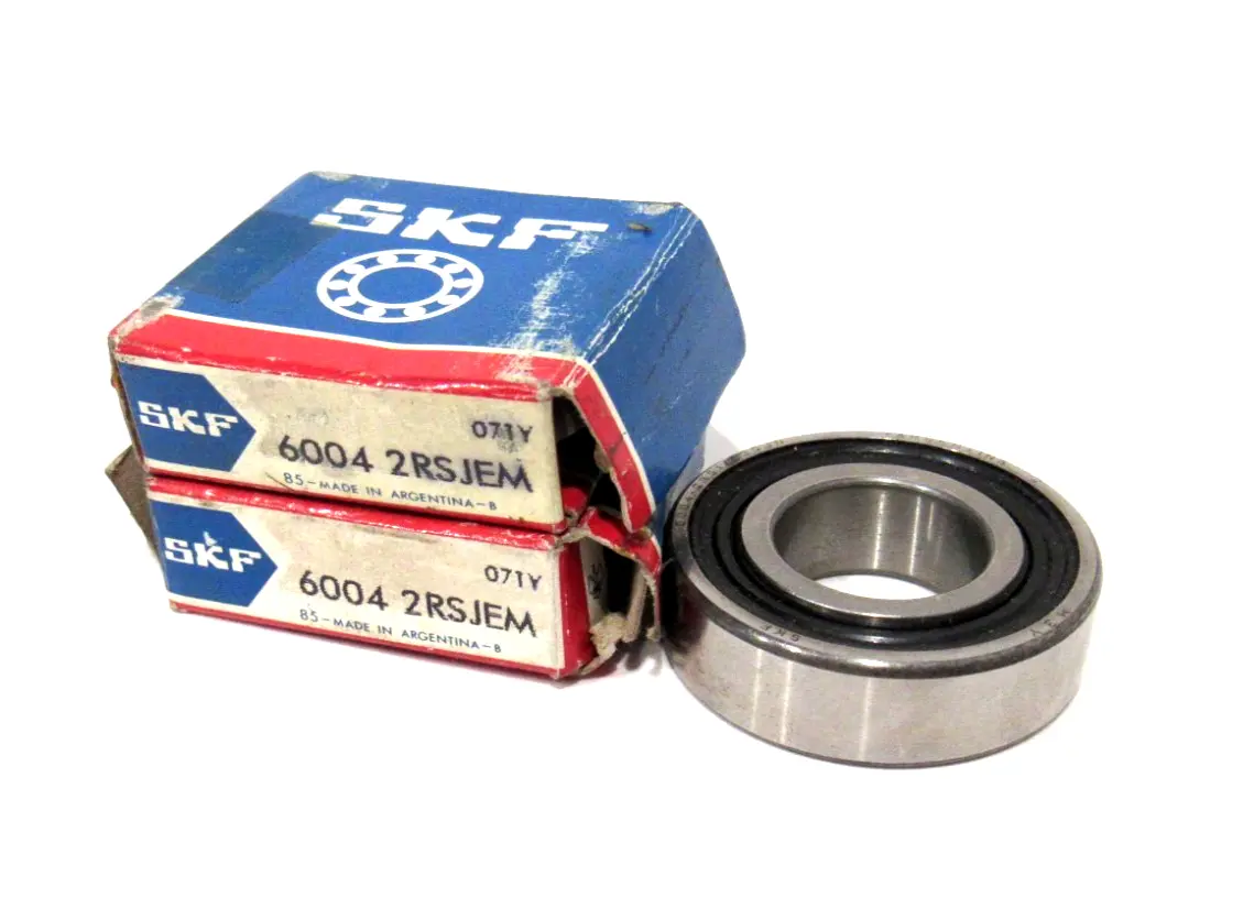 LOT OF 2 NEW SKF 6004-2RSJEM BEARINGS 60042RSJEM