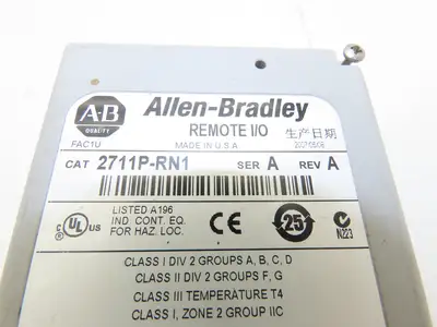 Allen Bradley 2711P-RN1 Remote I/O Communication Module PanelView Plus Ser A