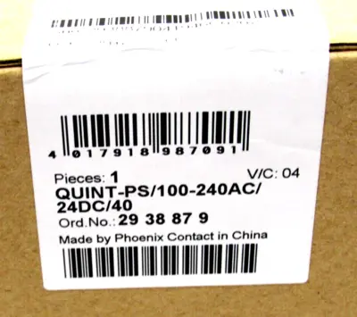 NEW PHOENIX CONTACT QUINT-PS/100-240AC/24DC40 POWER SUPPLY QUINTPS100240AC24DC40