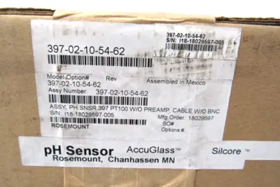 NEW SEALED ROSEMOUNT 397-02-10-54-62 PH SENSOR 39702105462