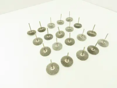 1-1/2" Crimp Wire Stainless Fine Brush Wheel 1/8" Shank Drill  Lot of 20