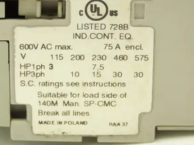 Allen Bradley 100S-C43EJ14C 3 Pole Contactor Safety Control Relay 24VDC Coil