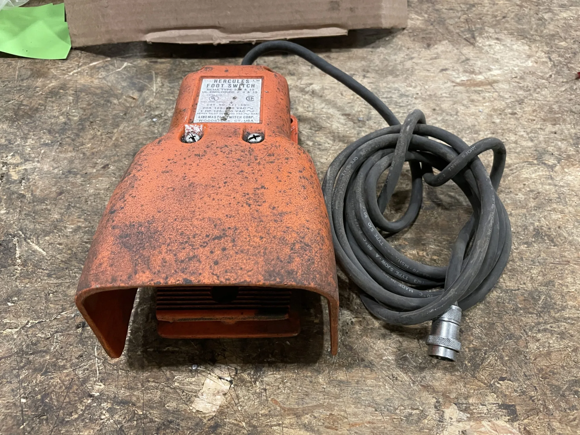 Hercules 531-SWH Foot Switch 20A 125-250VAC