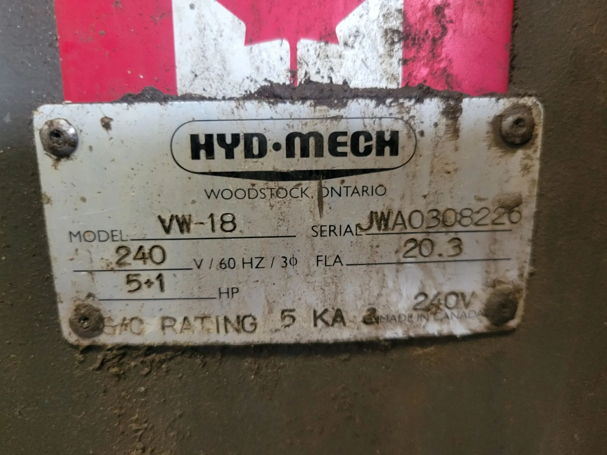 Used 2008 HYD-MECH VW-18 Vertical Band Saws Illinois US | Myers Technology Co., LLC #1425924