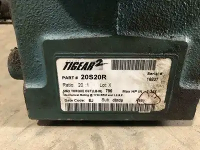 Dodge Tigear 2 20S20R Gear Drive/Speed Reducer 796lb-in 20:1 / 1HP 1725RPM 3PH