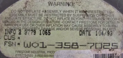 NEW FIRESTONE W01-358-7025 AIR SPRING W013587025