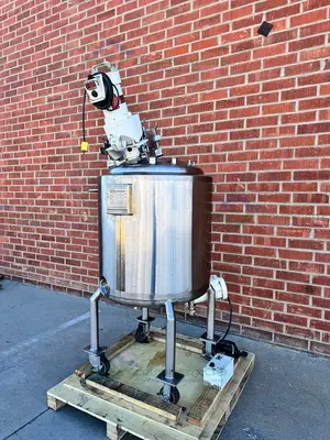USED NORTHLAND 250 L STAINLESS STEEL  JACKETED REACTOR FV/ 50 PSI, DUAL MIXER + VFD