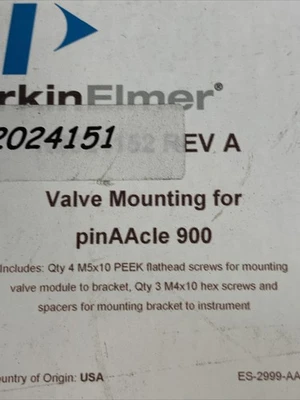 PERKIN ELMER N2024151 VALVE MOUNTING FOR PINAACLE 900 NEW SEALED, FAST SHIPPING!