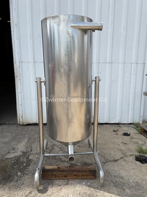 100 Gallon Stainless Steel Single Shell Tank, Open Top, Cone Bottom