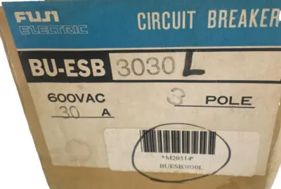 NEW FUJI ELECTRIC BU-ESB-3030-L CIRCUIT BREAKER 600VAC 30A 3POLE BUESB3030L
