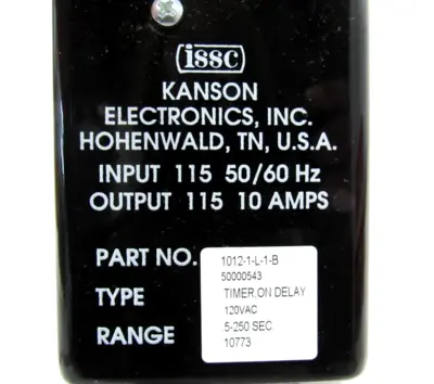 NEW ISSC KANSON ELECTRONICS 1012-1-L-1-B SOLID STATE TIMER 10121L1B