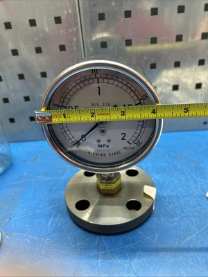 Nishino SUS 316 Pressure Gauge 0-2.0 W/ Heavy Duty Stand Fast Shipping!