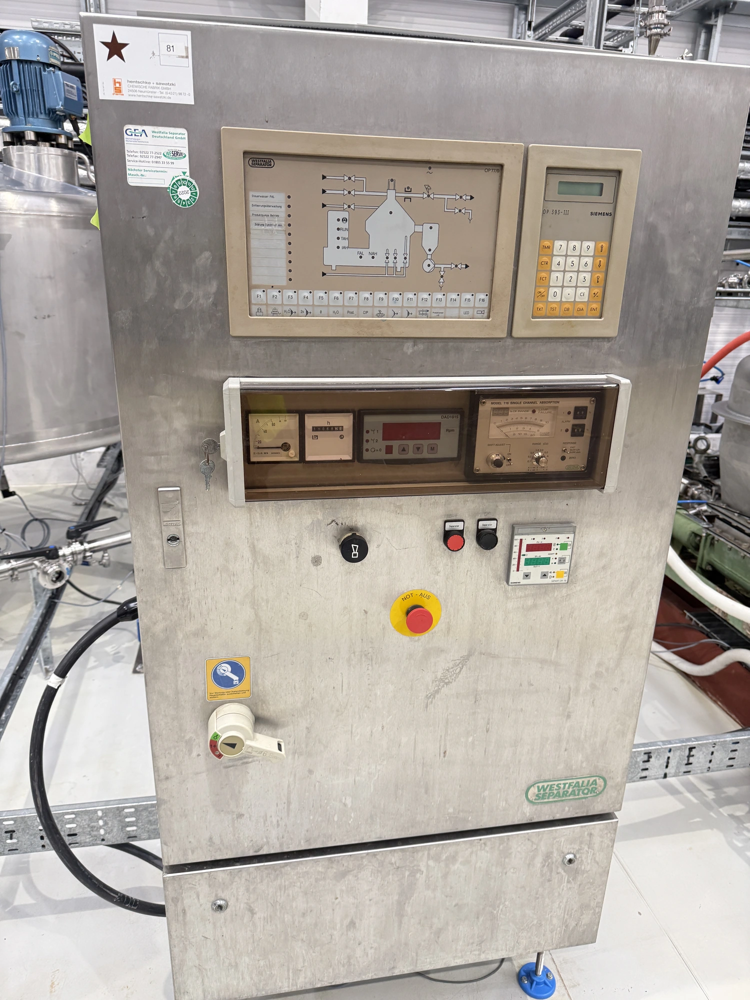 WESTFALIA Disc Stack centrifuge model SC 35-36-177