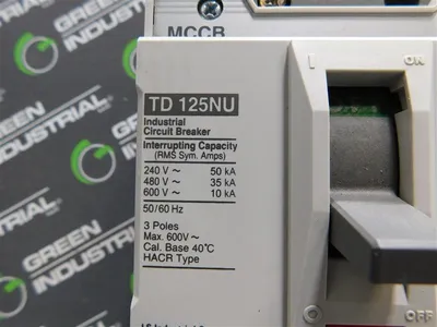 LS Industrial TD 125NU Circuit Breaker 600VAC 50/60Hz 40A TD125FMU Trip Used