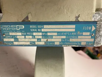 Used FISCHER PORTER 10D14 75EN09PF29AD11KAE1 Flowmeters Ohio US | Surplus Asset Holdings #1247386
