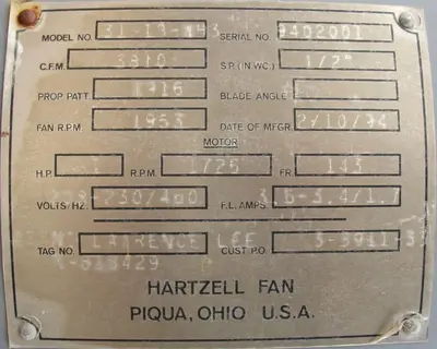 USED HARTZELL FAN INC 31-18-143