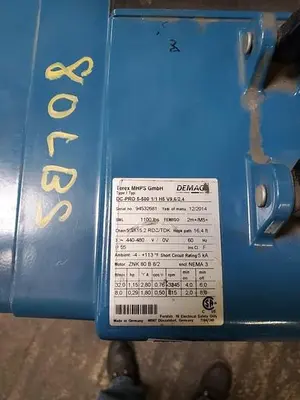 Used 2014 DEMAG DC-PRO-5-500 1/1 H5 V9, 6/2,4 Hoists (All Types) Pennsylvania US | Hildebrand Machinery Co. #1485951